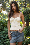 Mia Lace Stretch Tank Top (Yellow)