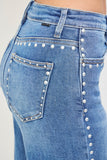 High Rise Wide Leg Studded Jeans