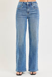 High Rise Wide Leg Studded Jeans