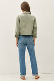 Callie Cropped Western Jacket (Sage Green)