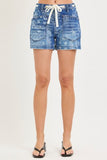 Paisley Print Patch Pocket Shorts