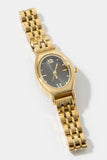 Oval Roman Numeral Metal Strap Watch