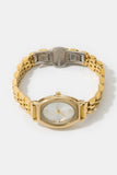 Oval Roman Numeral Metal Strap Watch