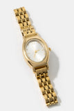Oval Roman Numeral Metal Strap Watch