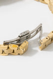 Polished Band Classic Square Watch (Gold)