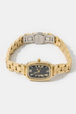 Polished Band Classic Square Watch (Gold)