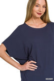 Hacci Dolman Sleeve Top (Dark Navy)