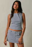 Crisp Stripes Top (Navy)