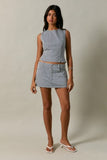 Crisp Stripes Skirt (Navy)