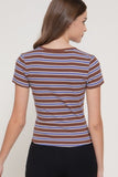 Retro Stripe Ribbed Top (Brown)