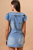 Denim Doll Collared Top