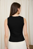 Seamless V Neck Knit Vest (Black)