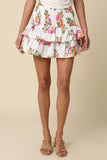 Dora Floral Tiered Ruffle Mini Skirt