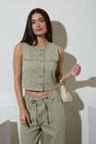 Countryside Denim Vest (Olive)