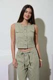 Countryside Denim Vest (Olive)