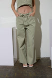 Countryside Drawstring Denim Pants (Olive)