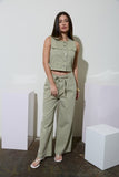 Countryside Drawstring Denim Pants (Olive)