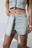Nicolette Striped Wrap Skort