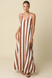 Rachel Stripe Open-back Maxi Dress