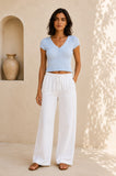 Ribbed Button Down Top (Blue)