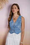 Jacquard Denim Vest