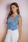 Jacquard Denim Vest