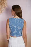 Jacquard Denim Vest