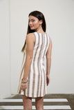 Boardwalk Stripe Mini Dress (Brown)