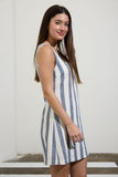 Boardwalk Stripe Mini Dress (Navy)