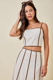 Contrast Bustier Crop Top