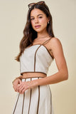 Contrast Bustier Crop Top