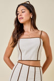 Contrast Bustier Crop Top