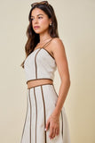 Contrast Bustier Crop Top