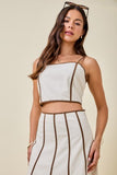Contrast Bustier Crop Top