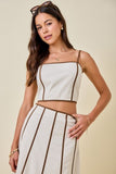 Contrast Bustier Crop Top