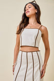 Contrast Bustier Crop Top