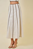 Contrast A-line Midi Skirt