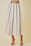 Contrast A-line Midi Skirt
