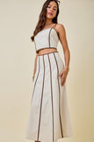 Contrast A-line Midi Skirt