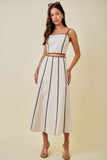 Contrast A-line Midi Skirt