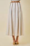 Contrast A-line Midi Skirt