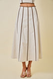 Contrast A-line Midi Skirt