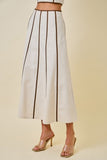 Contrast A-line Midi Skirt