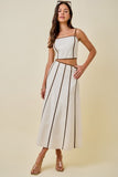 Contrast A-line Midi Skirt