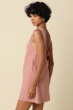 Peach Stripe Mini Dress