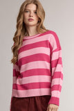 Classic Striped Sweater (Pink Magenta Combo)