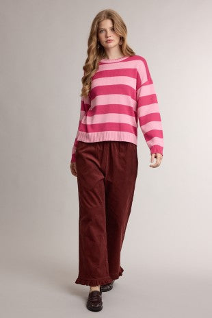 Classic Striped Sweater (Pink Magenta Combo)