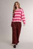 Classic Striped Sweater (Pink Magenta Combo)