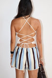 Lace High Neck Halter Top