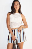 Lace High Neck Halter Top